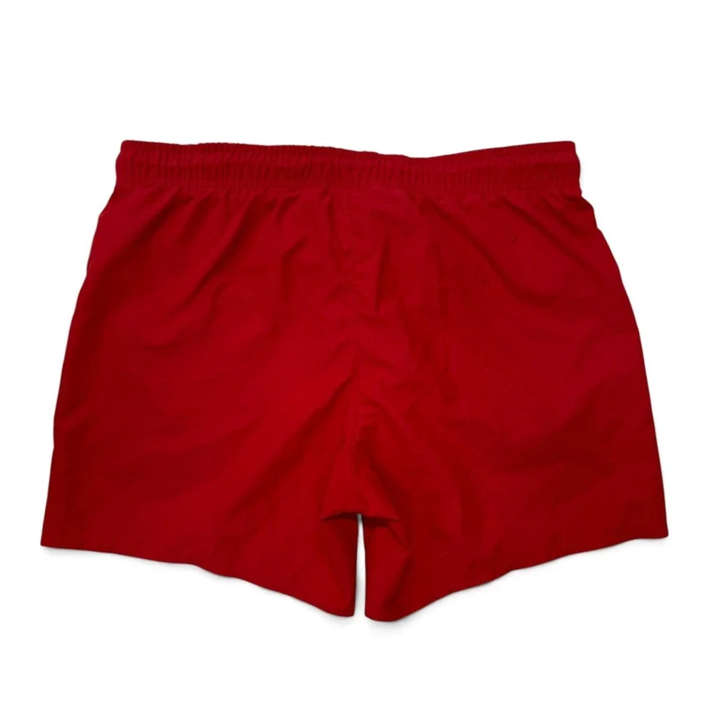 Lacoste Mens Red Quick Dry Swim Trunks Green Trim Medium Lined NWT Shorts